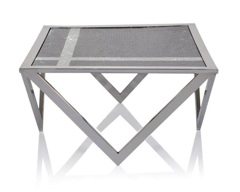 CENTER TABLE WITH STEEL BASE