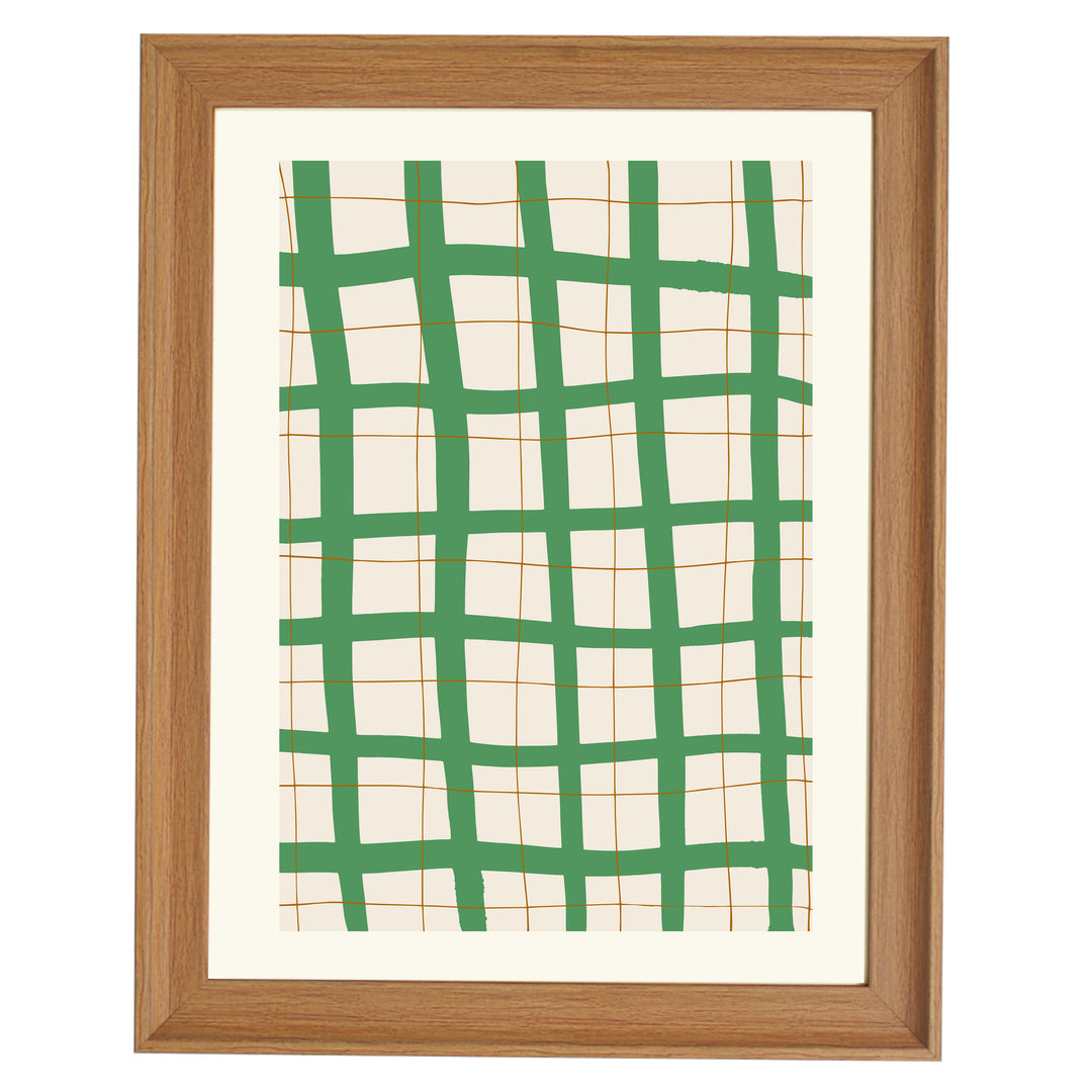 Green Grid Art Print