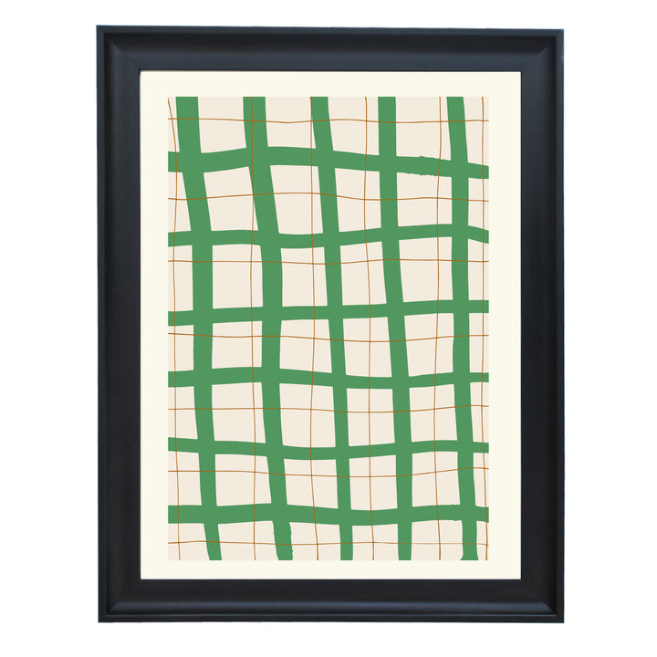 Green Grid Art Print