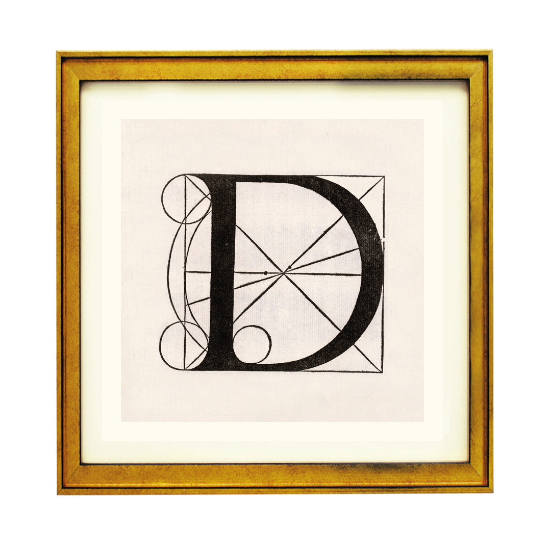 Architectural Letter D from De Divina Proportione by Leonardo da Vinci