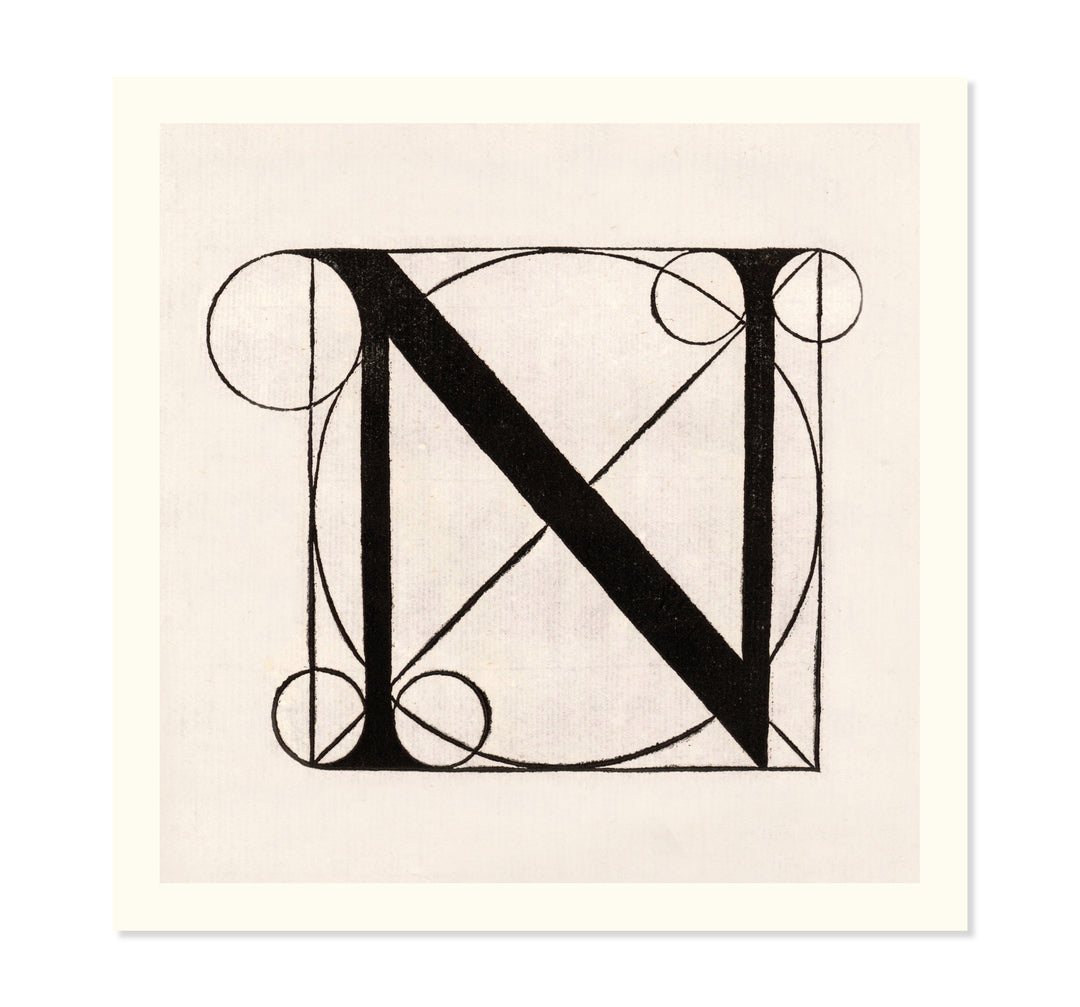 Architectural Letter N from De Divina Proportione by Leonardo da Vinci