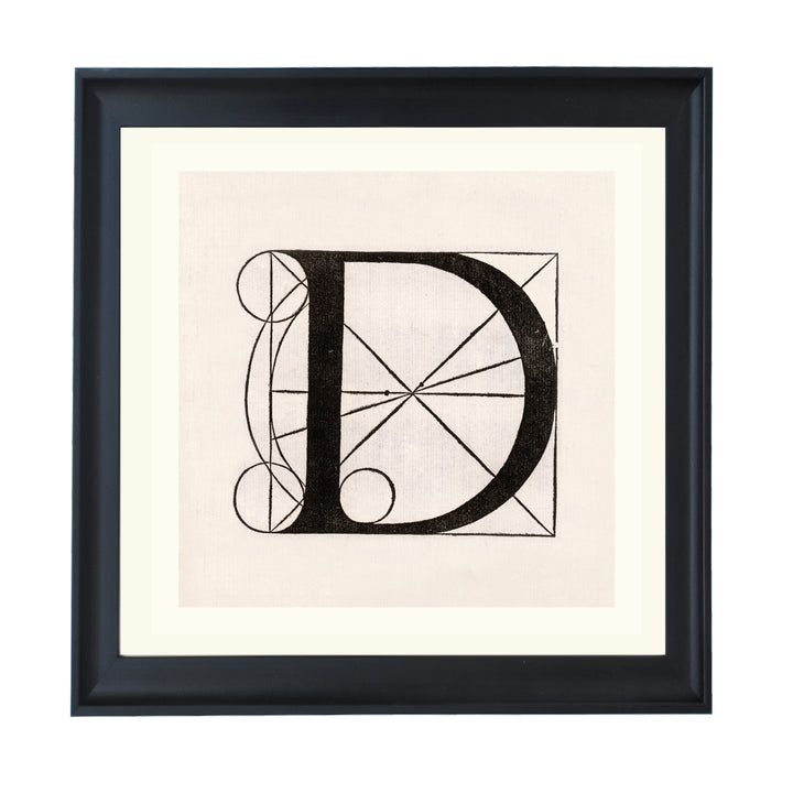 Architectural Letter D from De Divina Proportione by Leonardo da Vinci