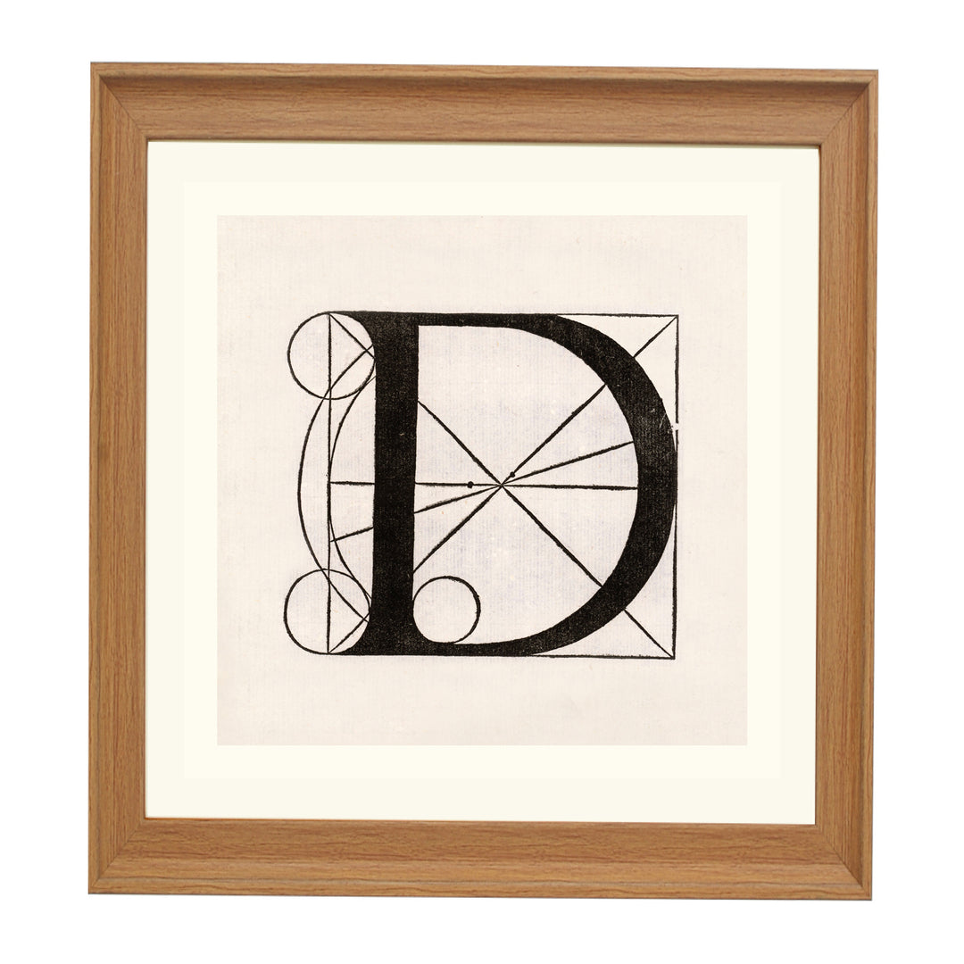 Architectural Letter D from De Divina Proportione by Leonardo da Vinci