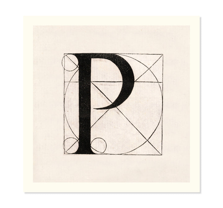 Architectural Letter P from De Divina Proportione by Leonardo da Vinci