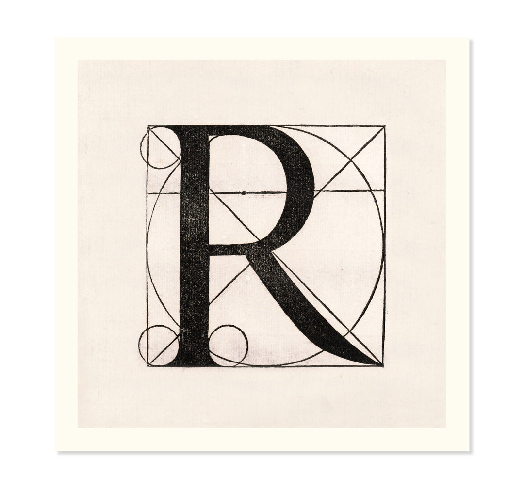 Architectural Letter R from De Divina Proportione by Leonardo da Vinci