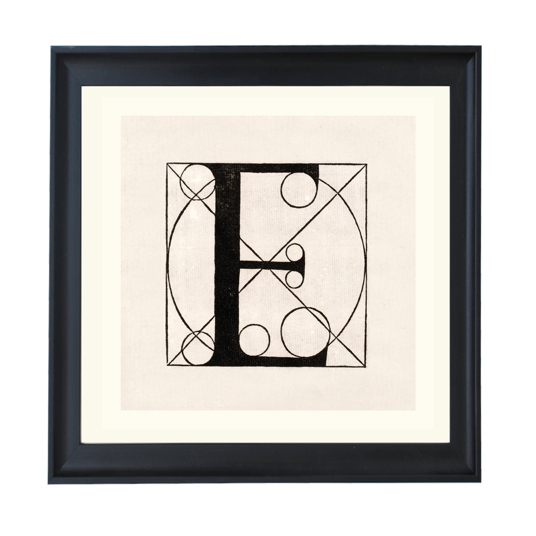 Architectural Letter E from De Divina Proportione by Leonardo da Vinci