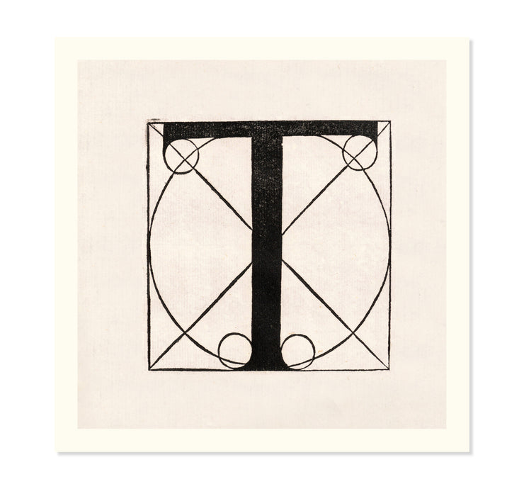 Architectural Letter T from De Divina Proportione by Leonardo da Vinci