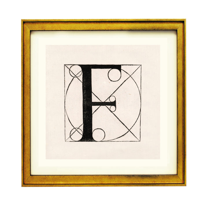 Architectural Letter F from De Divina Proportione by Leonardo da Vinci