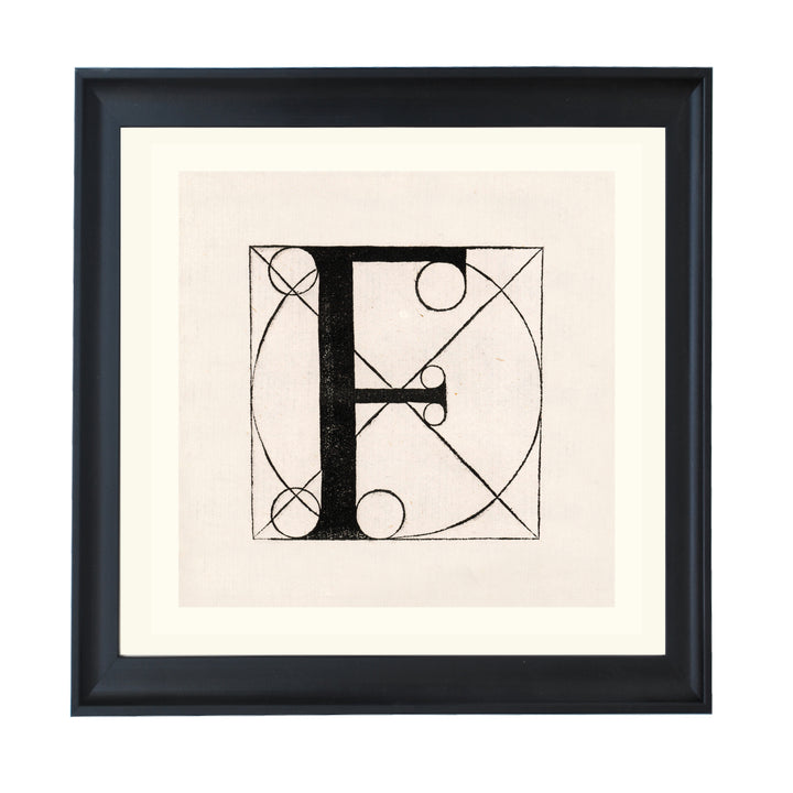 Architectural Letter F from De Divina Proportione by Leonardo da Vinci