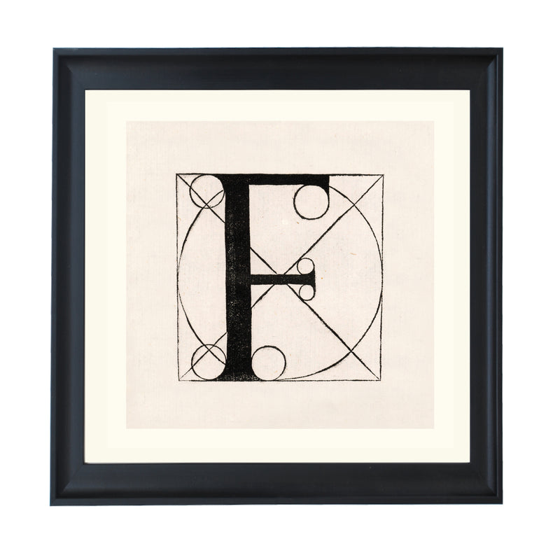 Architectural Letter F from De Divina Proportione by Leonardo da Vinci