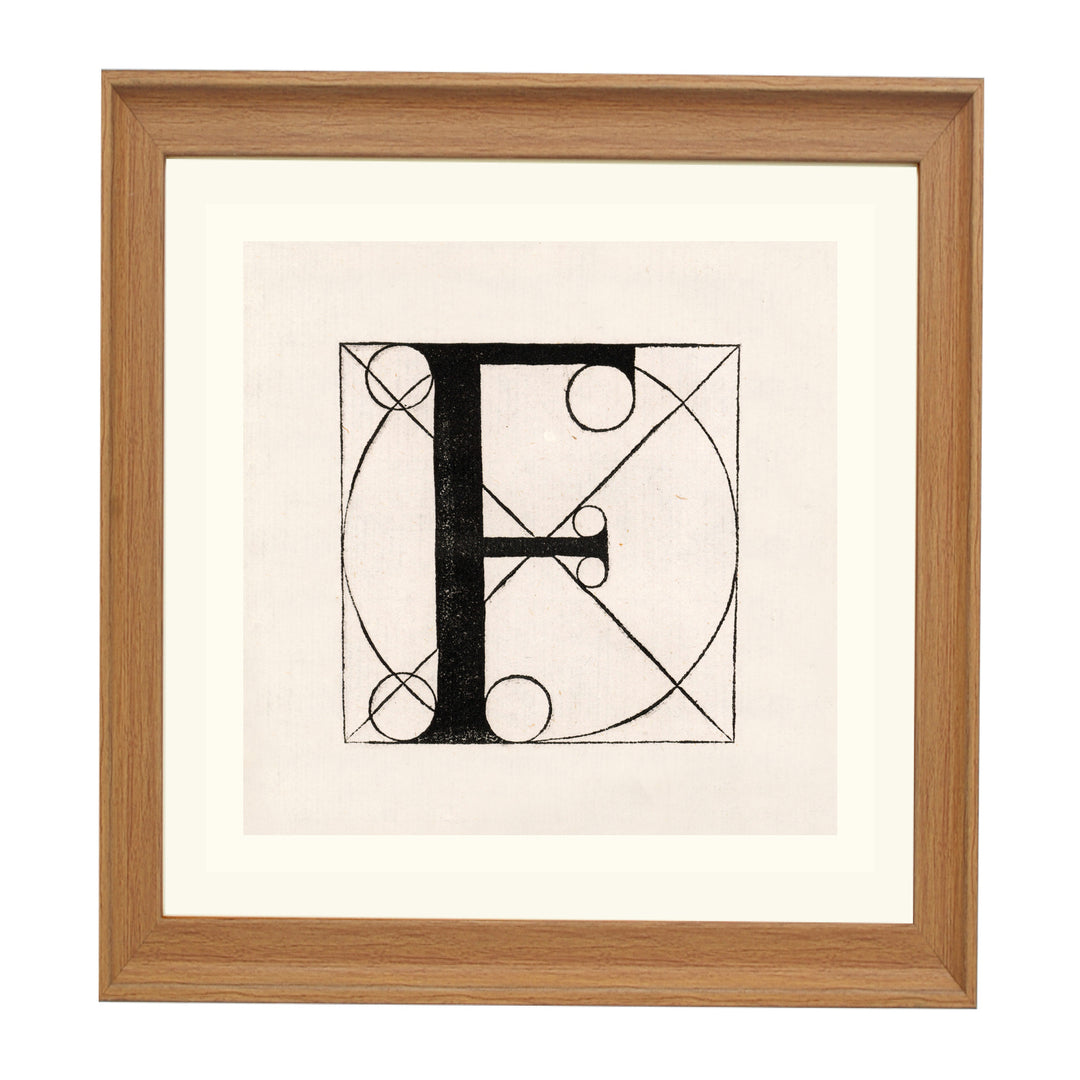 Architectural Letter F from De Divina Proportione by Leonardo da Vinci