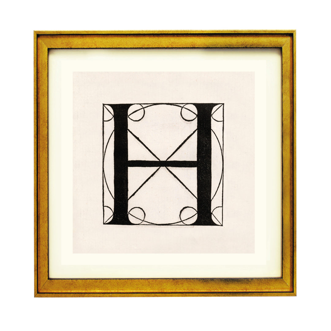 Architectural Letter H from De Divina Proportione by Leonardo da Vinci