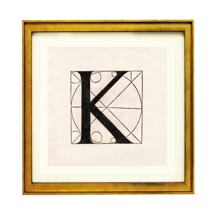 Architectural Letter K from De Divina Proportione by Leonardo da Vinci