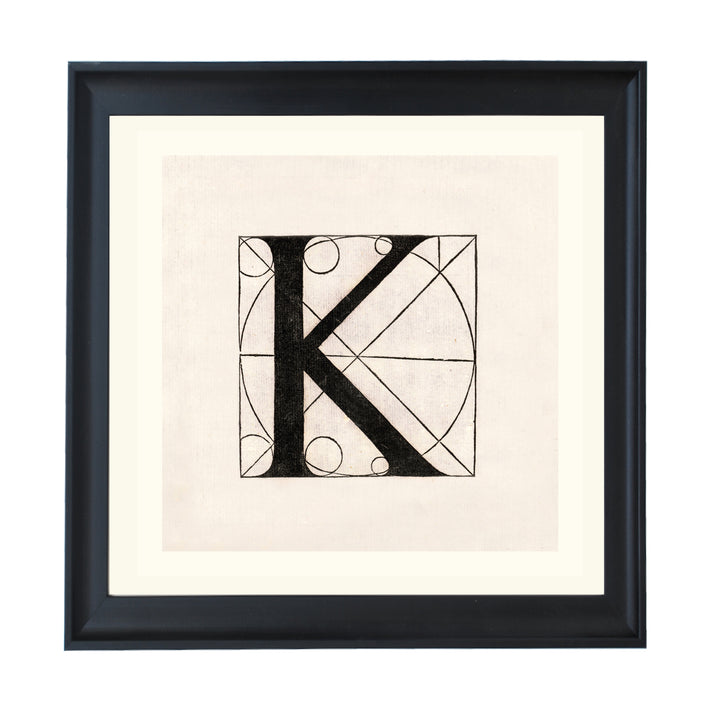 Architectural Letter K from De Divina Proportione by Leonardo da Vinci