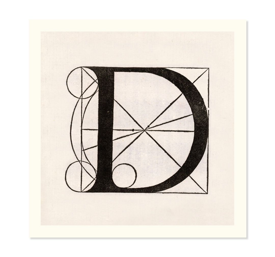 Architectural Letter D from De Divina Proportione by Leonardo da Vinci