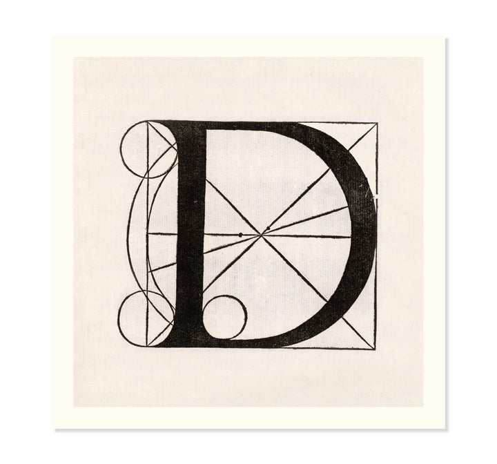 Architectural Letter D from De Divina Proportione by Leonardo da Vinci