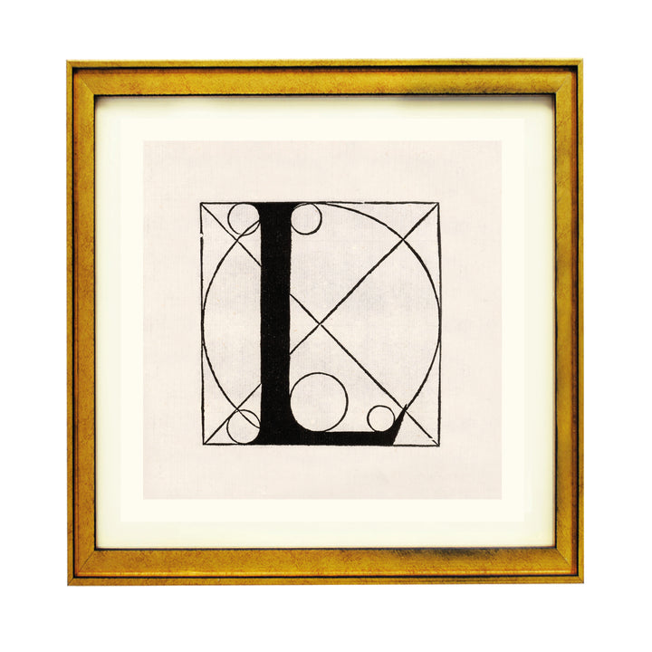 Architectural Letter L from De Divina Proportione by Leonardo da Vinci