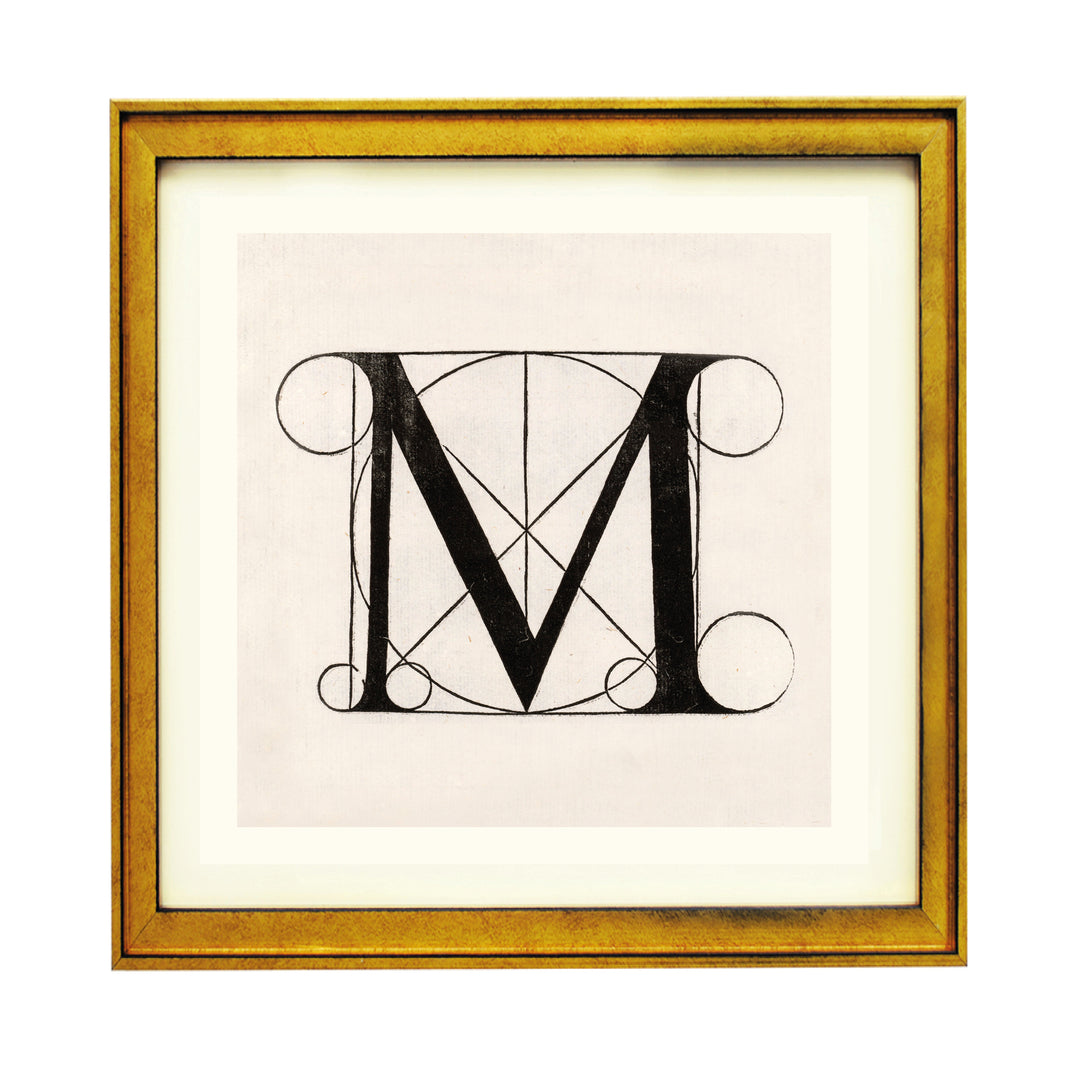 Architectural Letter M from De Divina Proportione by Leonardo da Vinci