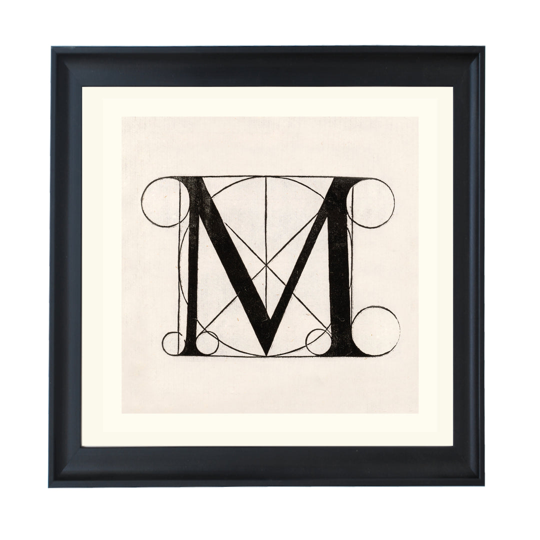 Architectural Letter M from De Divina Proportione by Leonardo da Vinci