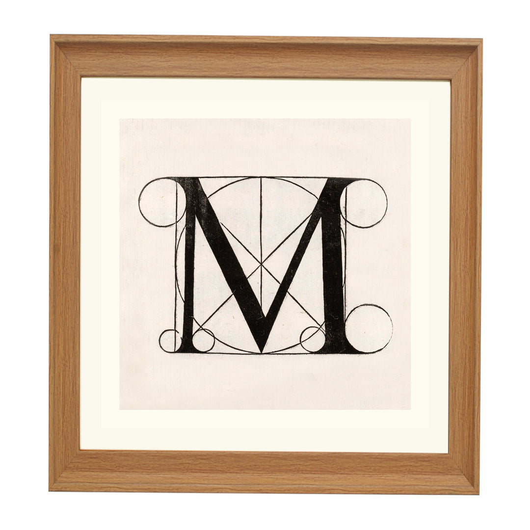 Architectural Letter M from De Divina Proportione by Leonardo da Vinci