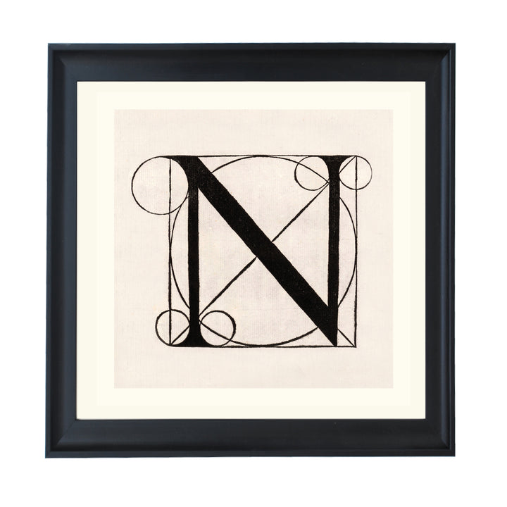 Architectural Letter N from De Divina Proportione by Leonardo da Vinci