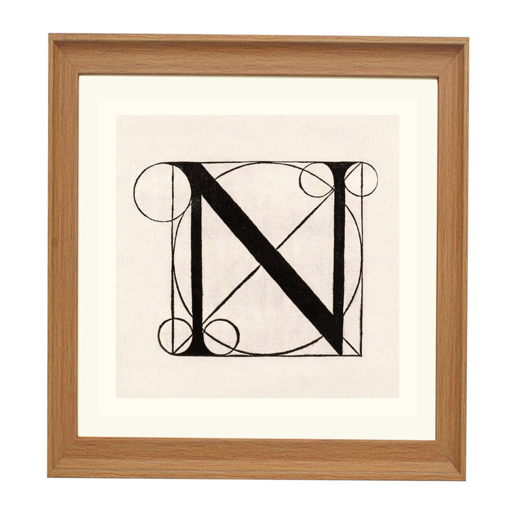 Architectural Letter N from De Divina Proportione by Leonardo da Vinci