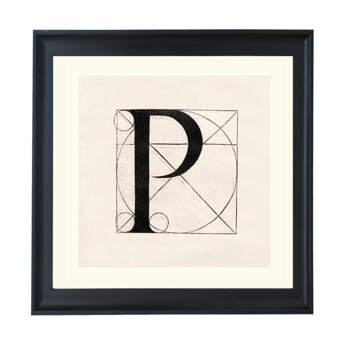 Architectural Letter P from De Divina Proportione by Leonardo da Vinci