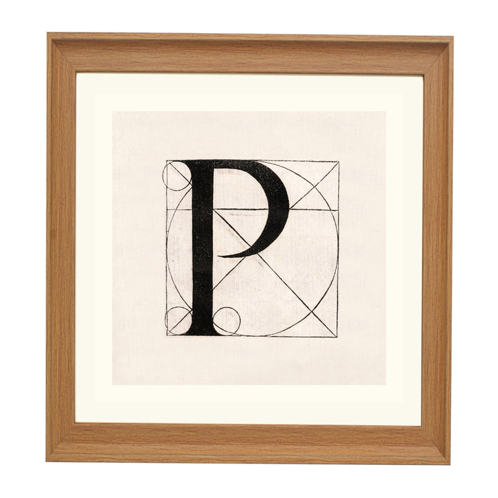 Architectural Letter P from De Divina Proportione by Leonardo da Vinci