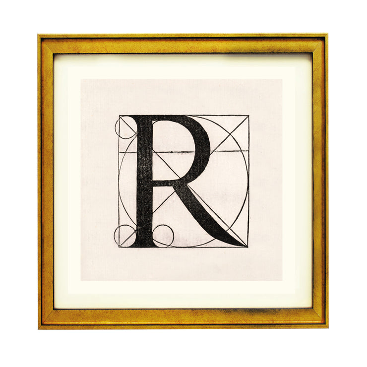 Architectural Letter R from De Divina Proportione by Leonardo da Vinci