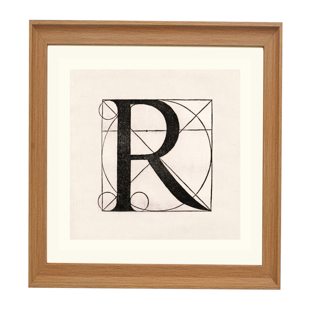 Architectural Letter R from De Divina Proportione by Leonardo da Vinci