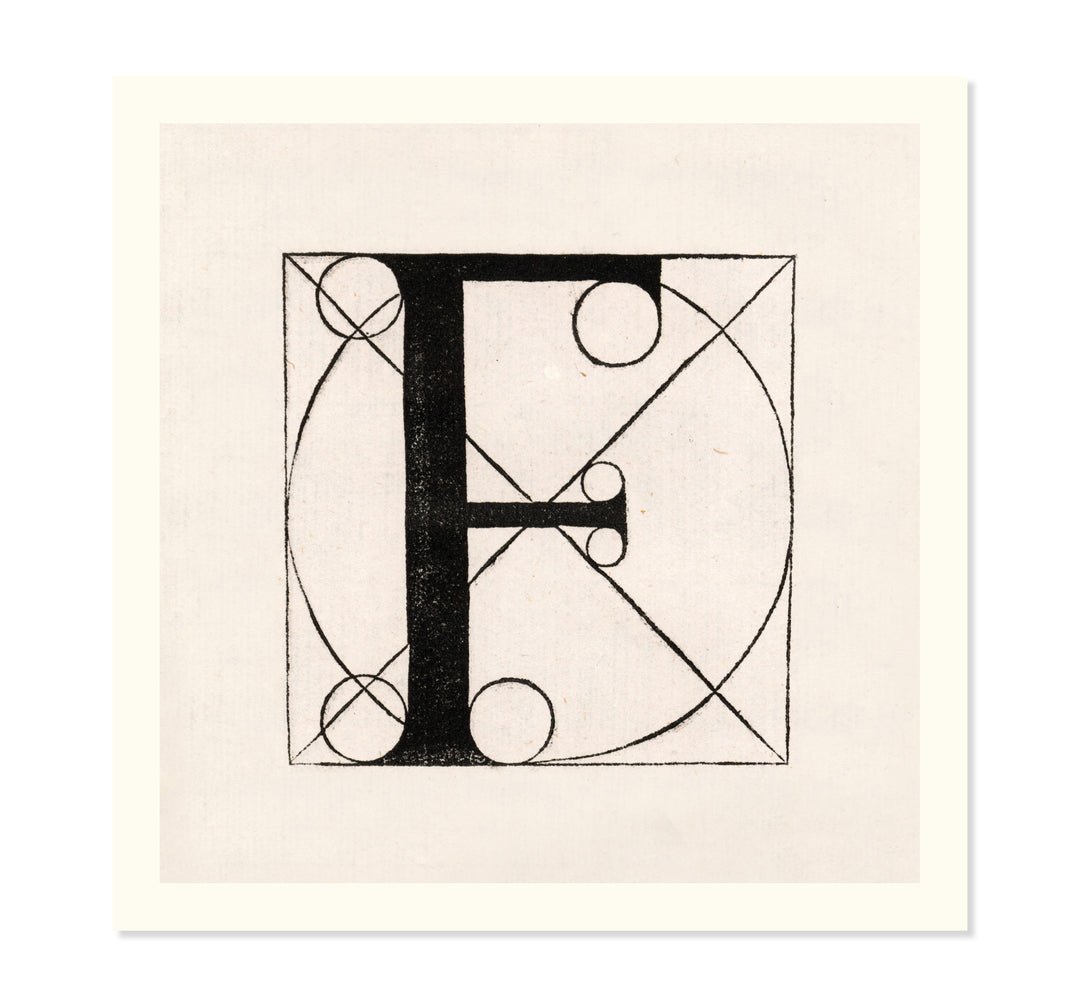 Architectural Letter F from De Divina Proportione by Leonardo da Vinci