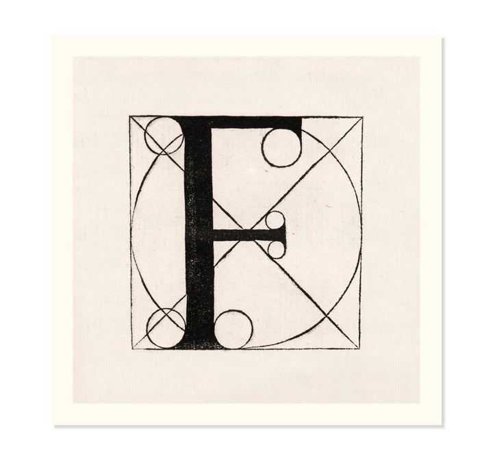 Architectural Letter F from De Divina Proportione by Leonardo da Vinci