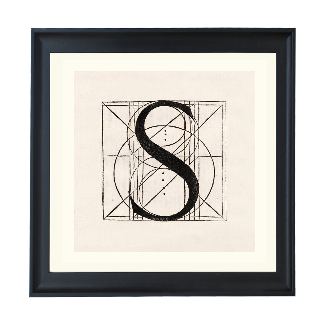 Architectural Letter S from De Divina Proportione by Leonardo da Vinci