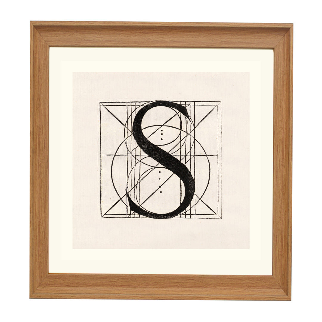 Architectural Letter S from De Divina Proportione by Leonardo da Vinci