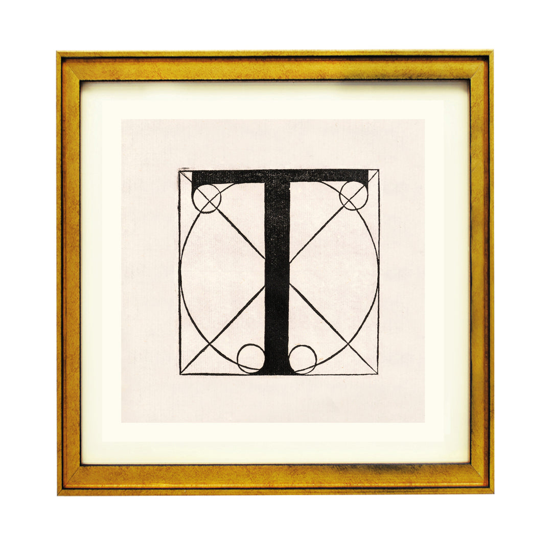 Architectural Letter T from De Divina Proportione by Leonardo da Vinci