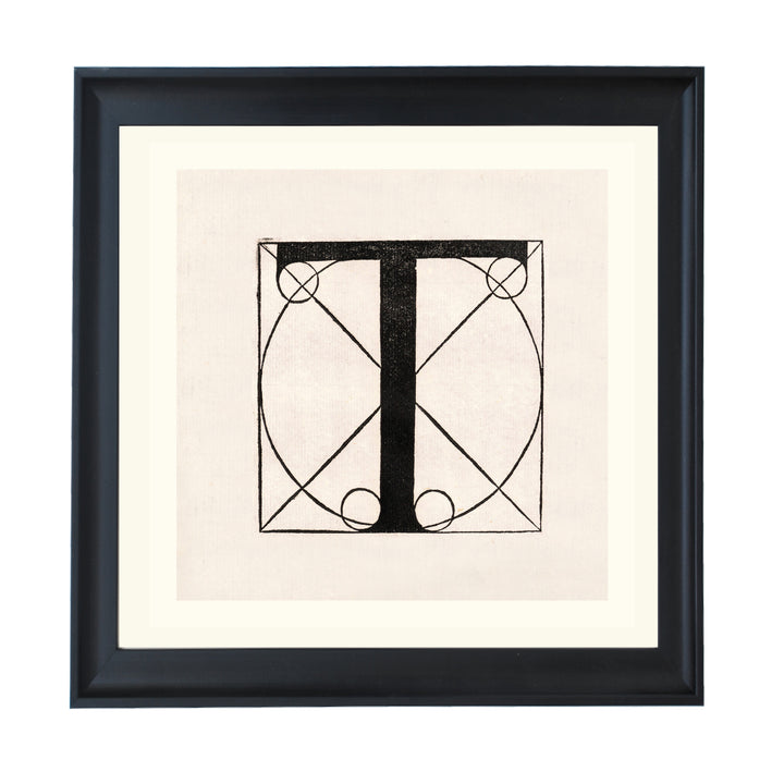 Architectural Letter T from De Divina Proportione by Leonardo da Vinci