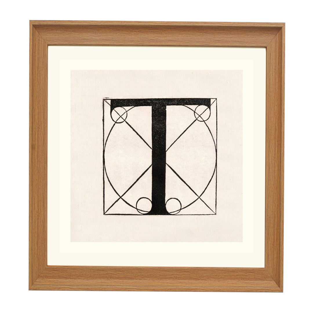 Architectural Letter T from De Divina Proportione by Leonardo da Vinci