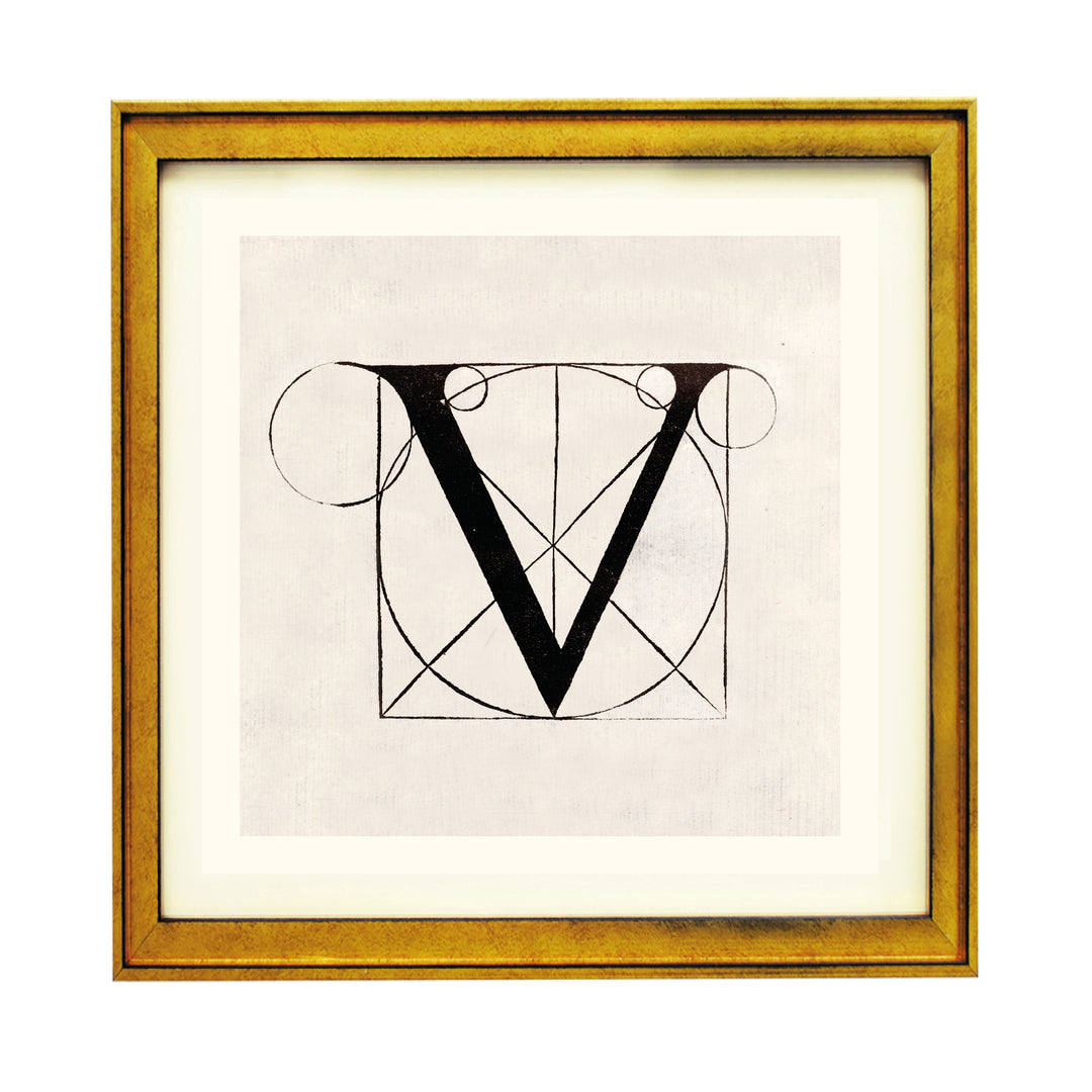 Architectural Letter V from De Divina Proportione by Leonardo da Vinci