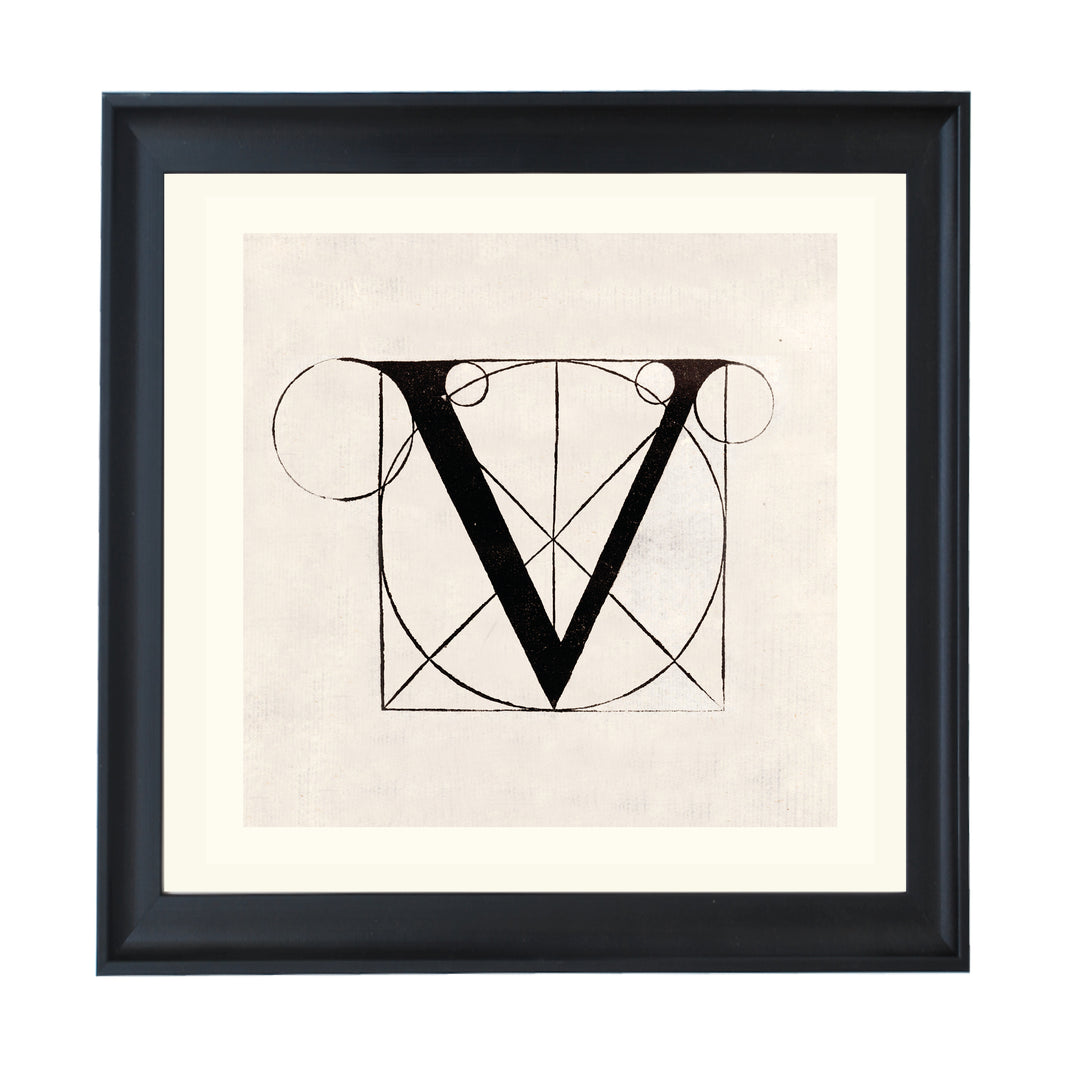 Architectural Letter V from De Divina Proportione by Leonardo da Vinci