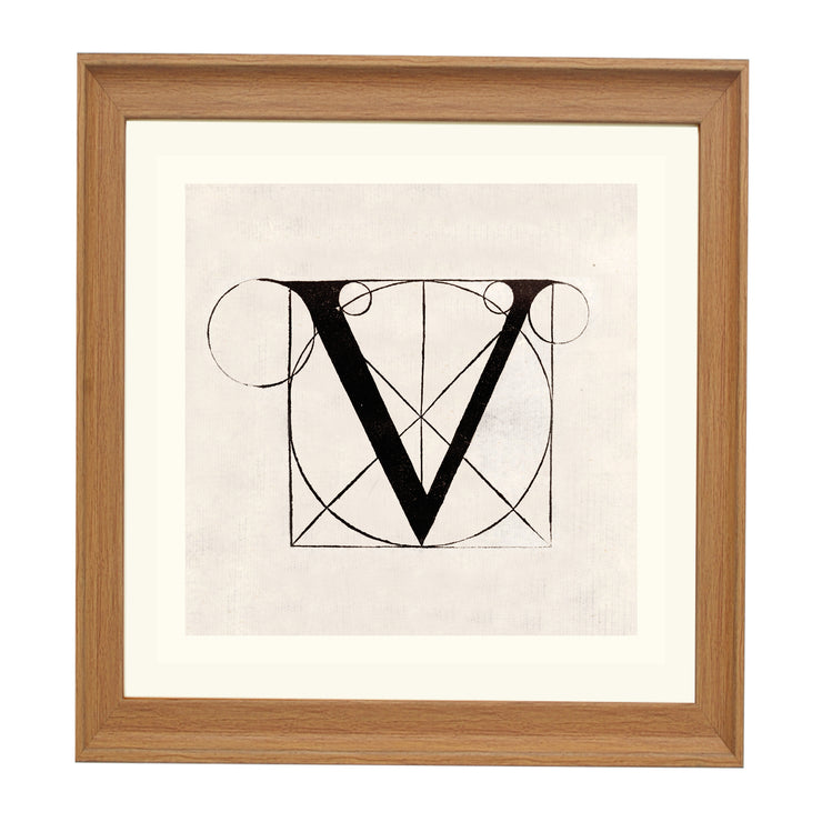 Architectural Letter V from De Divina Proportione by Leonardo da Vinci
