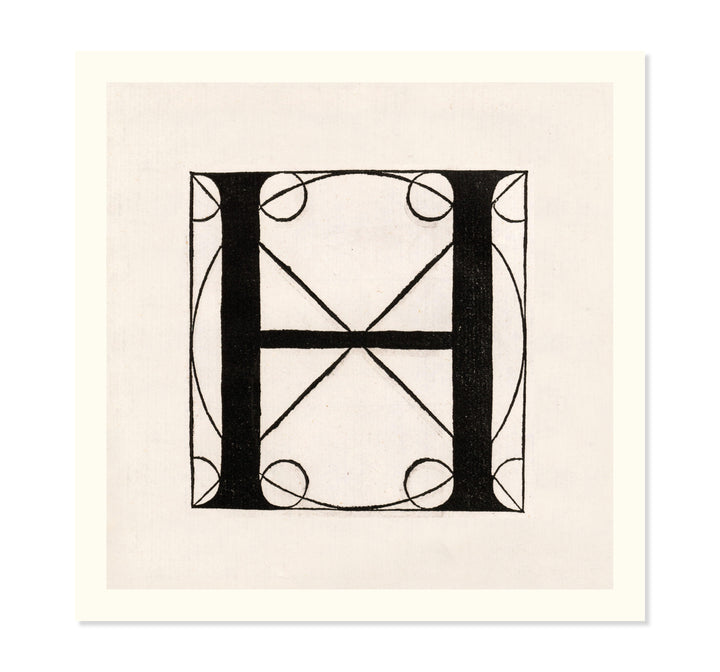 Architectural Letter H from De Divina Proportione by Leonardo da Vinci