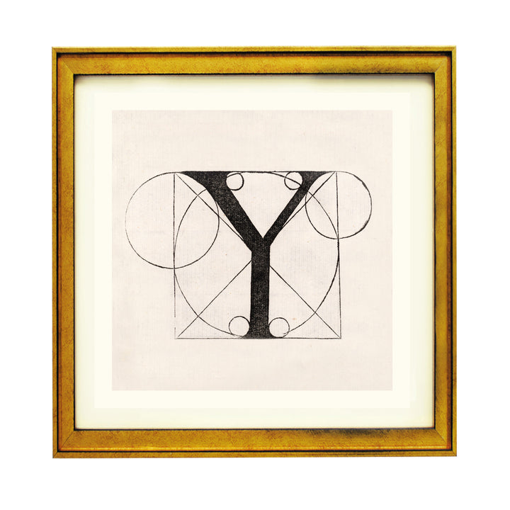 Architectural Letter Y from De Divina Proportione by Leonardo da Vinci