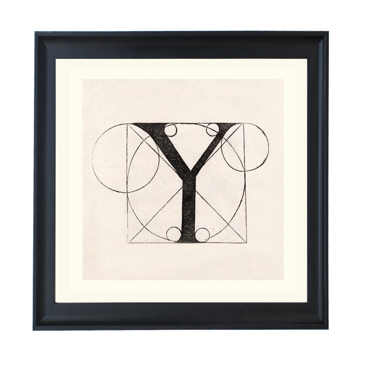 Architectural Letter Y from De Divina Proportione by Leonardo da Vinci