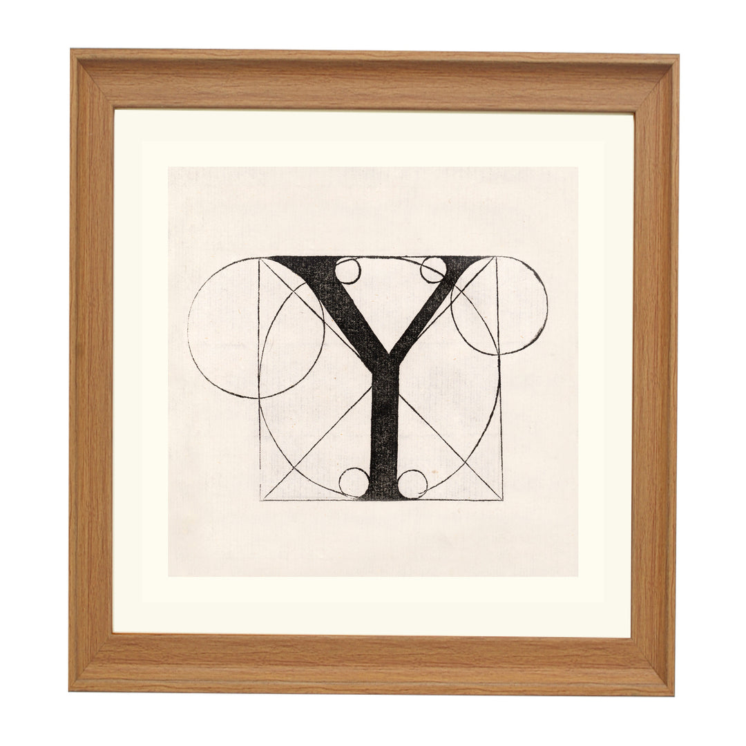 Architectural Letter Y from De Divina Proportione by Leonardo da Vinci