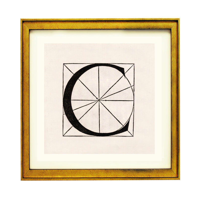 Architectural Letter C from De Divina Proportione by Leonardo da Vinci