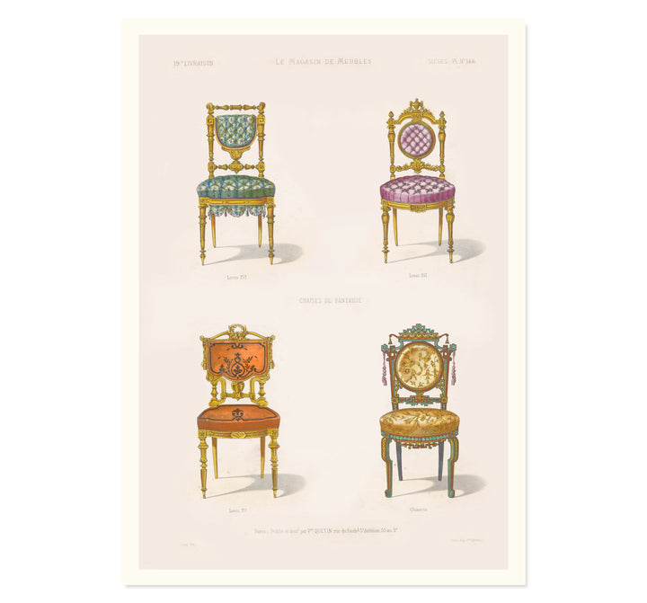 Chaises de fantaisie by désiré guilmard art print