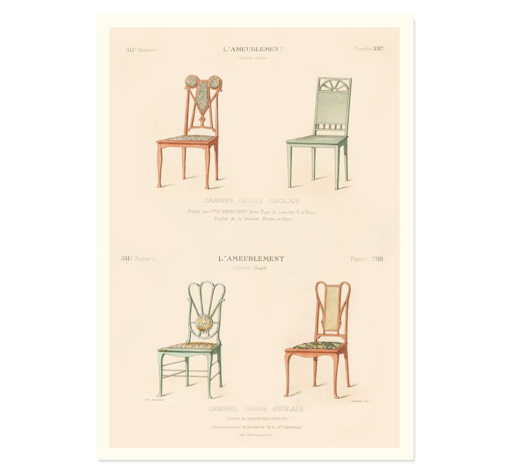 chaise genre anglais by désiré guilmard art print