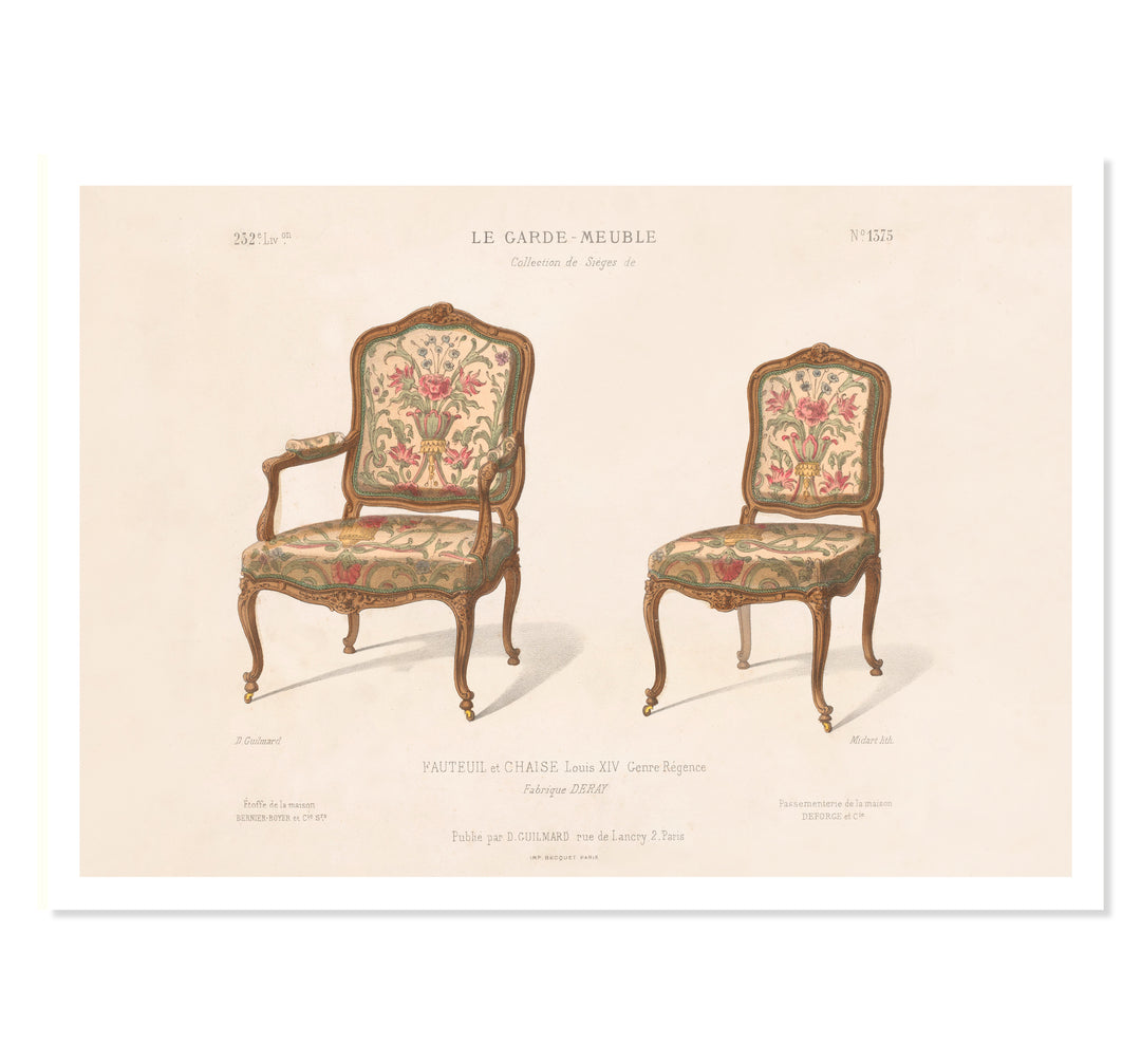 Fauteuil et Chaise By Désiré Guilmard Art Print