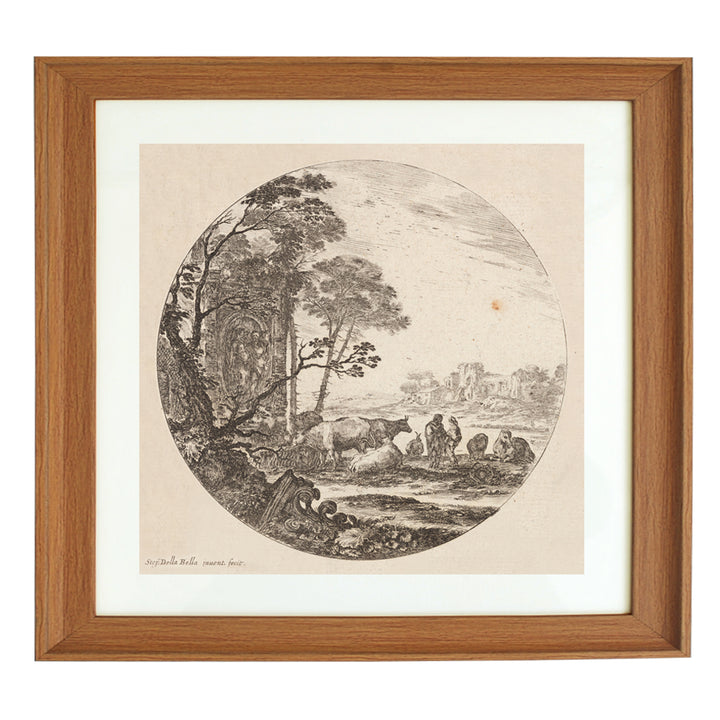 Paysage avec un chapiteau corinthien art print