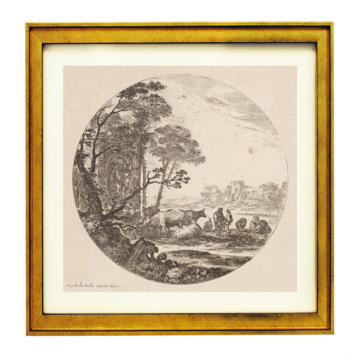 Paysage avec un chapiteau corinthien art print